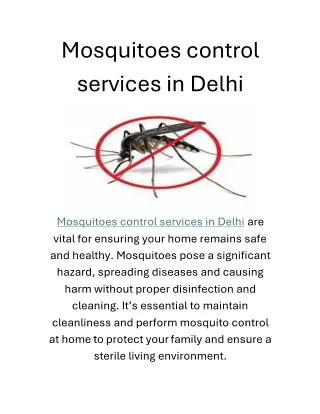 Mosquitoes control services in Delhi