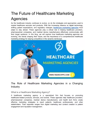 The Future of Healthcare Marketing Agencies