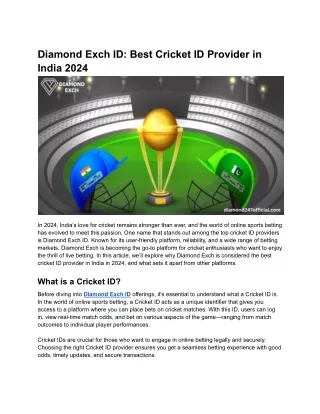 Diamond Exch ID_ Best Cricket ID Provider in India 2024