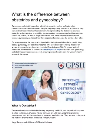 What is the difference between obstetrics and gynecology_