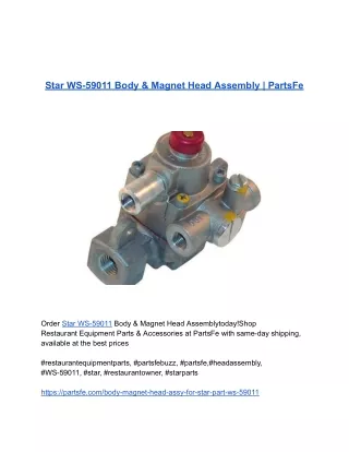 Star WS-59011 Body & Magnet Head Assembly _ PartsFe