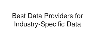 Best Data Providers for Industry-Specific Data