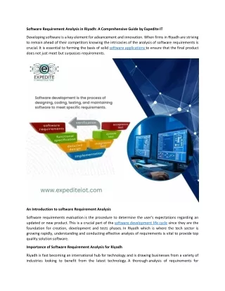 Software Requirement Analysis in Riyadh: A Comprehensive Guide by Expedite IT