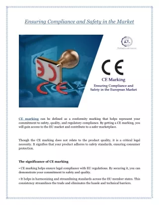 Ensuring Compliance and Safety in the Market