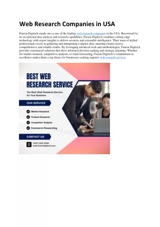 Web Research Companies in USA