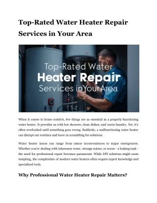 Top-Rated Water Heater Repair Services in Your Area