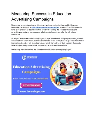 Measuring Success in Education Advertising Campaigns