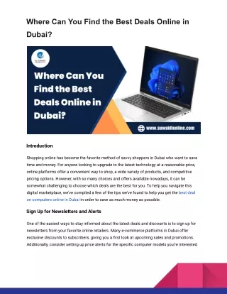 Where Can You Find the Best Deals Online in Dubai_
