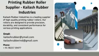 Printing Rubber Roller Supplier - Kailash Rubber Industries