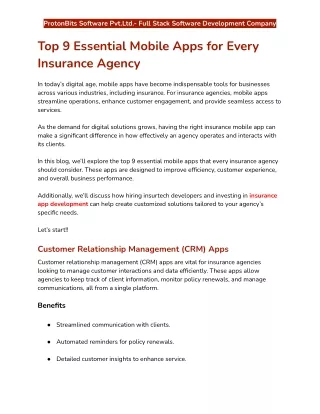 Top 9 Essential Mobile Apps for Every Insurance Agency