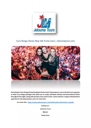 Coco Bongo Shows Near Me Punta Cana | Jeloumatours.com