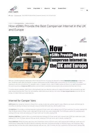 Best Internet Solutions for Campervans: Reliable Connectivity on the Road
