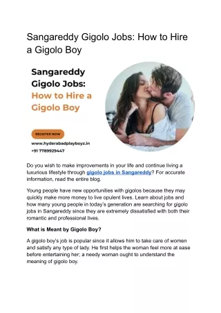 Sangareddy Gigolo Jobs_ How to Hire a Gigolo Boy
