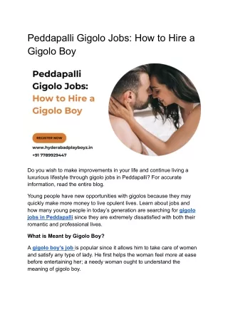 Peddapalli Gigolo Jobs_ How to Hire a Gigolo Boy