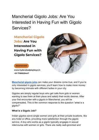 Mancherial Gigolo Jobs_ Are You Interested in Having Fun with Gigolo Services_