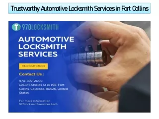 Trustworthy Automotive Locksmith Services in Fort Collins