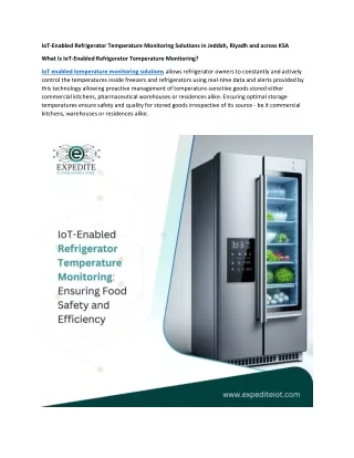 IoT-Enabled Refrigerator Temperature Monitoring in KSA