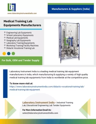 Medical Training Lab Equipments Manufacturers