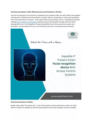 Facial Security System in KSA: Offering Security and Protection in All Cities