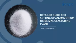 Setting up a Ammonium Oxide Manufacturing Plant