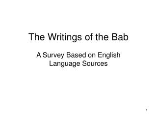The Writings of the Bab