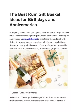 The Best Rum Gift Basket Ideas for Birthdays and Anniversaries