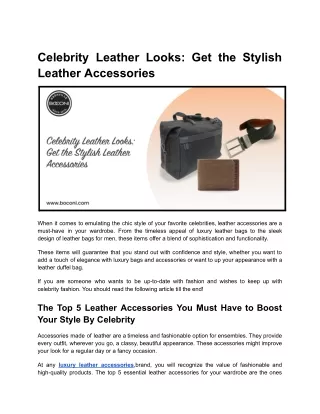 Celebrity Leather Looks_ Get the Stylish Leather Accessories