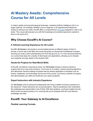 AI Mastery Awaits_ Comprehensive Course for All Levels