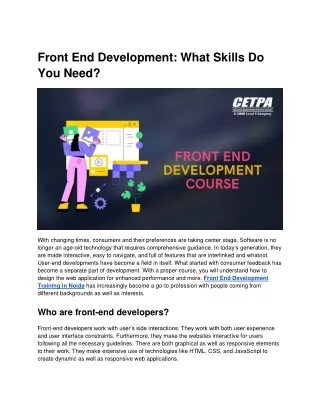 Front End Development_ What Skills Do You Need