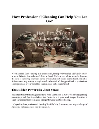 How Professional Cleaning Can Help You Let Go_