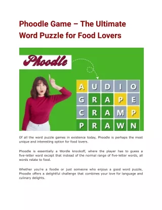 Phoodle Game – The Ultimate Word Puzzle for Food Lovers