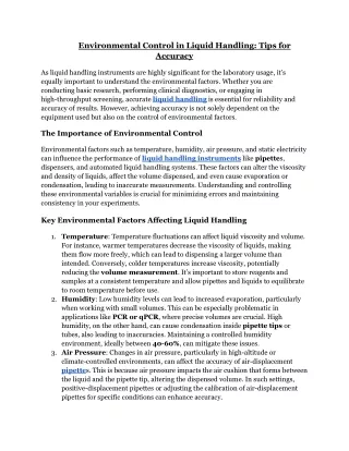 Environmental Control in Liquid Handling_ Tips for Accuracy
