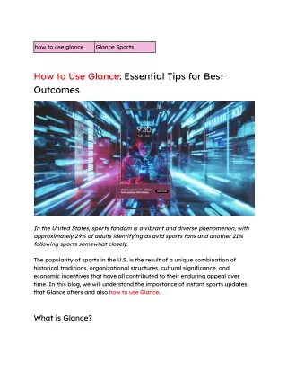 How to Use Glance_ Essential Tips for Best Outcomes