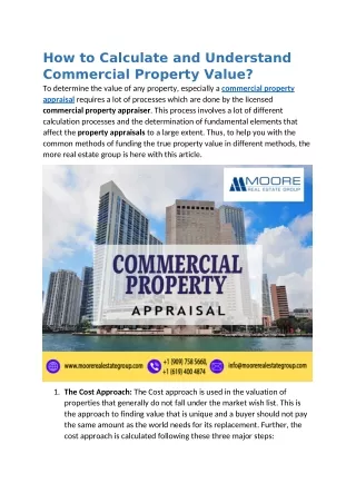 How to Calculate and Understand Commercial Property Value