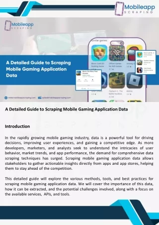 A Detailed Guide to Scraping Mobile Gaming Application Data