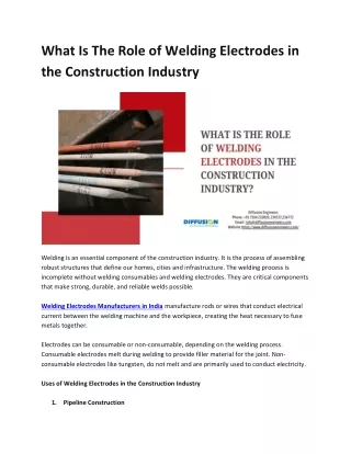 What Is The Role of Welding Electrodes in the Construction Industry