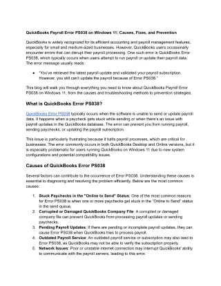 QuickBooks Payroll Error PS038 on Windows 11_ Causes, Fixes, and Prevention