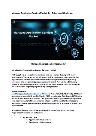 Managed Application Services Market:Key Drivers and Challenges