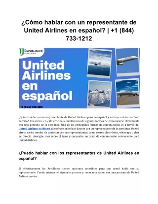 ¿Cómo hablar con un representante de United Airlines en español?