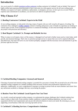 Experience Superior Service with Our Roofing Contractor Team in Carlsbad