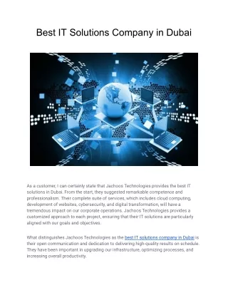 Best IT Solutions Company in Dubai