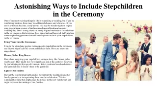 Astonishing Ways to Include Stepchildren in the Ceremony