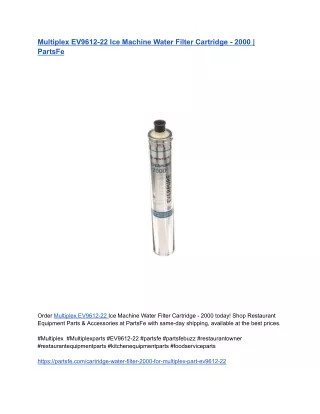Multiplex EV9612-22 Ice Machine Water Filter Cartridge - 2000 _ PartsFe