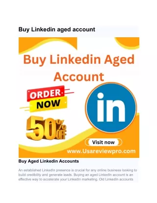 Buy Linkedin aged account