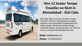 Hire 12 Seater Tempo Traveller on Rent in Ahmedabad - Dial Cabs