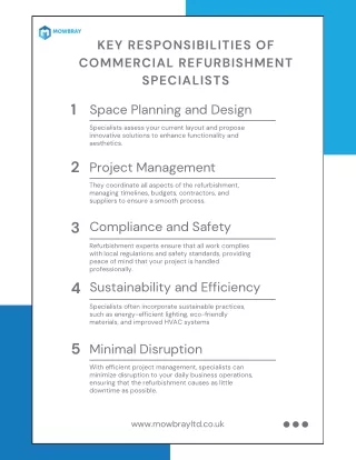 Key Responsibilities of Commercial Refurbishment Specialists