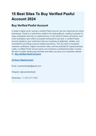 15 Best Sites To Buy Verified Paxful Account 2024