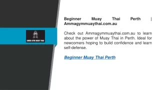 Beginner Muay Thai Perth  Ammagymmuaythai.com.au