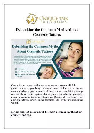 Debunking the Common Myths About Cosmetic Tattoos