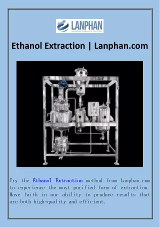 Ethanol Extraction  Lanphan.com